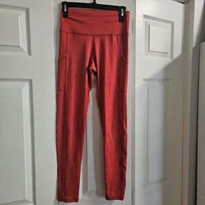 aerie Red Athletic Leggings with Side Pockets